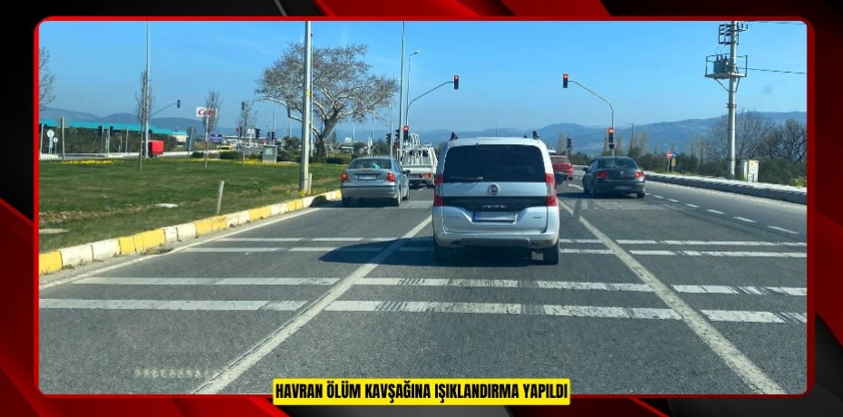 Havran ölüm kavşağına ışıklandırma yapıldı