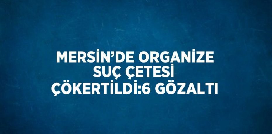 MERSİN’DE ORGANİZE SUÇ ÇETESİ ÇÖKERTİLDİ:6 GÖZALTI