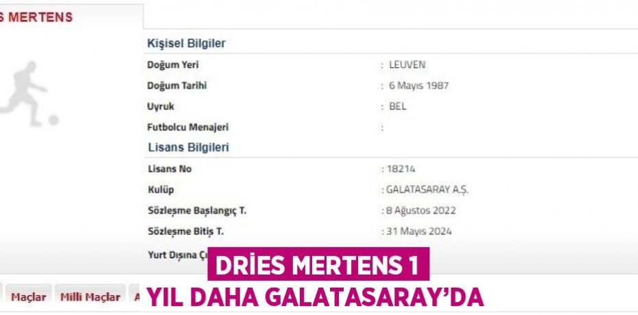 DRİES MERTENS 1 YIL DAHA GALATASARAY’DA
