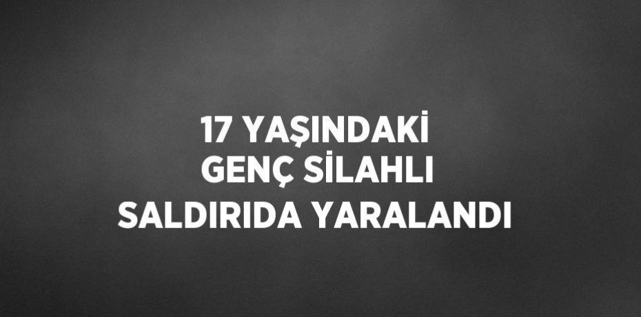 17 YAŞINDAKİ GENÇ SİLAHLI SALDIRIDA YARALANDI