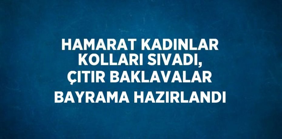 HAMARAT KADINLAR KOLLARI SIVADI, ÇITIR BAKLAVALAR BAYRAMA HAZIRLANDI
