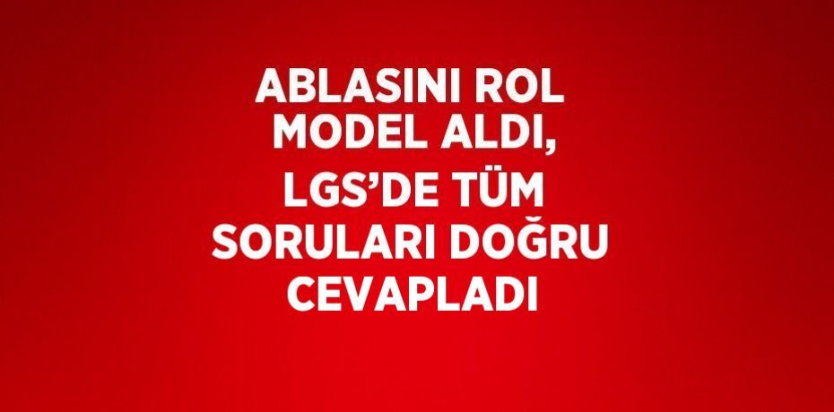 ABLASINI ROL MODEL ALDI, LGS’DE TÜM SORULARI DOĞRU CEVAPLADI