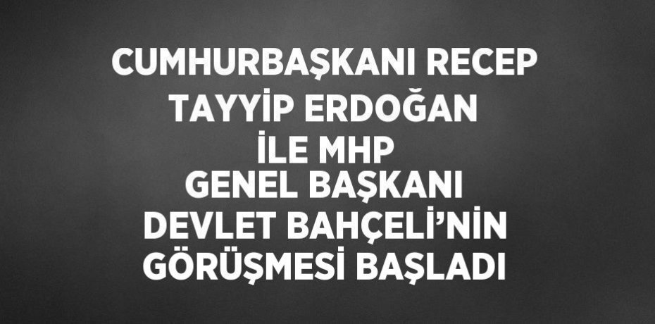 CUMHURBAŞKANI RECEP TAYYİP ERDOĞAN İLE MHP GENEL BAŞKANI DEVLET BAHÇELİ’NİN GÖRÜŞMESİ BAŞLADI