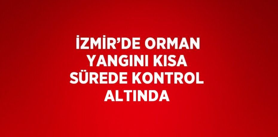 İZMİR’DE ORMAN YANGINI KISA SÜREDE KONTROL ALTINDA