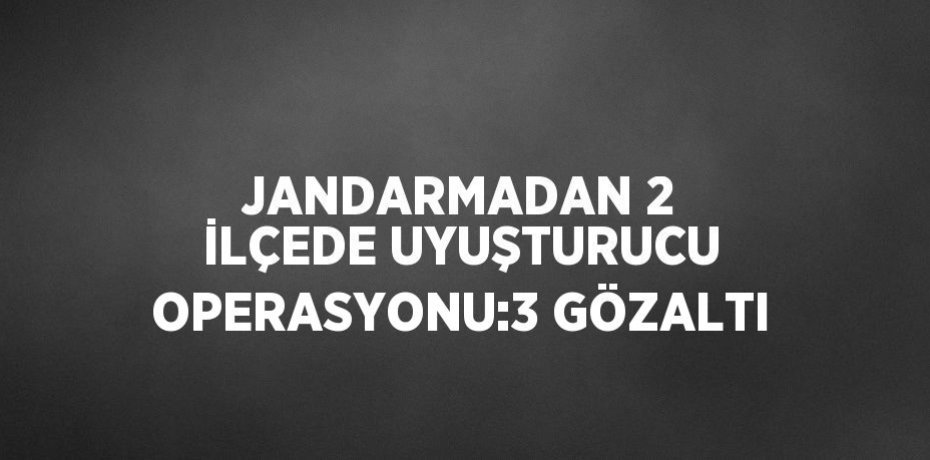 JANDARMADAN 2 İLÇEDE UYUŞTURUCU OPERASYONU:3 GÖZALTI