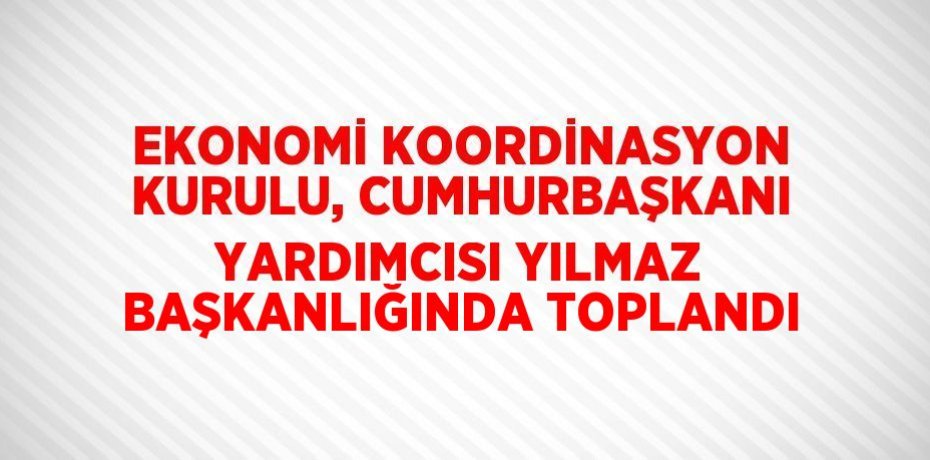 EKONOMİ KOORDİNASYON KURULU, CUMHURBAŞKANI YARDIMCISI YILMAZ BAŞKANLIĞINDA TOPLANDI