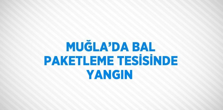MUĞLA’DA BAL PAKETLEME TESİSİNDE YANGIN