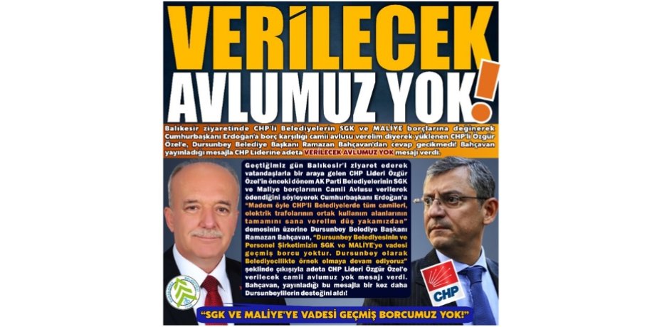 VERİLECEK AVLUMUZ YOK!