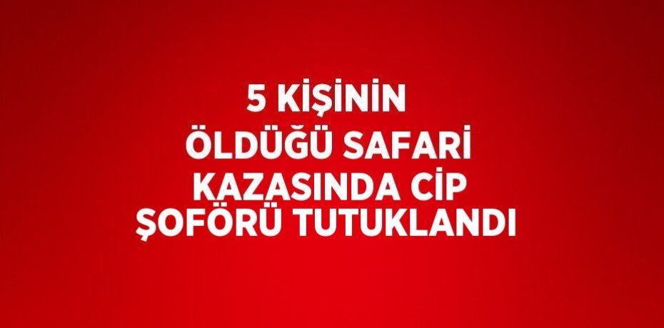 5 KİŞİNİN ÖLDÜĞÜ SAFARİ KAZASINDA CİP ŞOFÖRÜ TUTUKLANDI