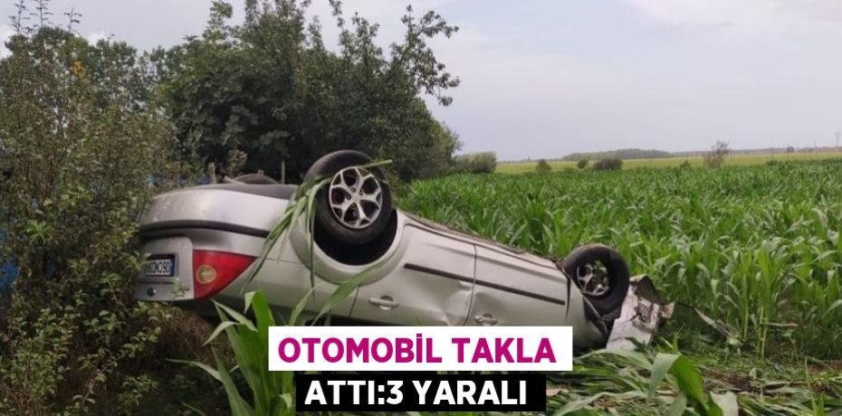 OTOMOBİL TAKLA ATTI:3 YARALI