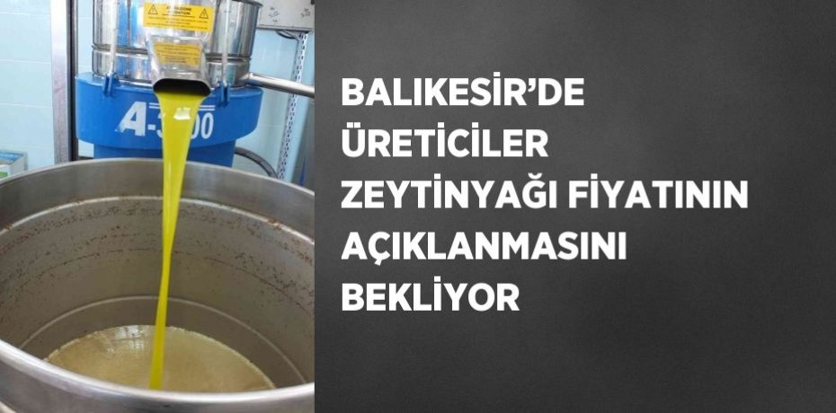 BALIKESİR’DE ÜRETİCİLER ZEYTİNYAĞI FİYATININ AÇIKLANMASINI BEKLİYOR