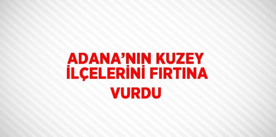 ADANA’NIN KUZEY İLÇELERİNİ FIRTINA VURDU