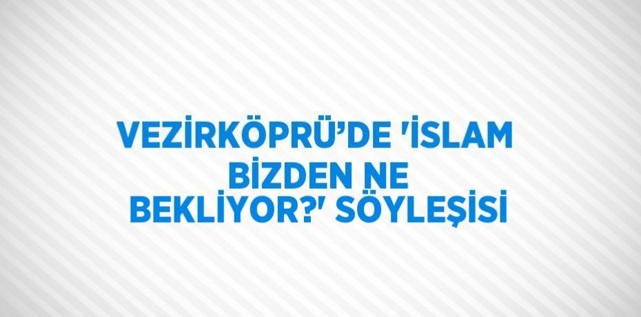 VEZİRKÖPRÜ’DE 'İSLAM BİZDEN NE BEKLİYOR?' SÖYLEŞİSİ