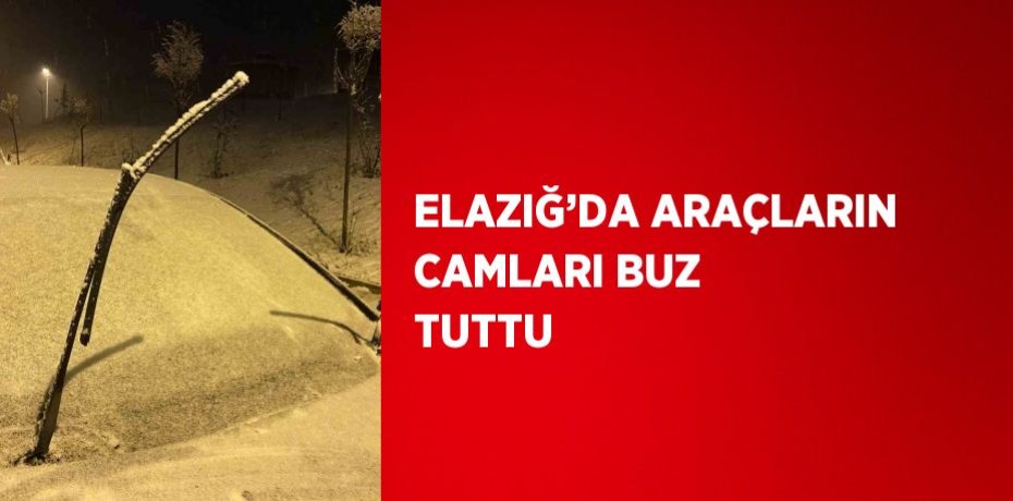 ELAZIĞ’DA ARAÇLARIN CAMLARI BUZ TUTTU