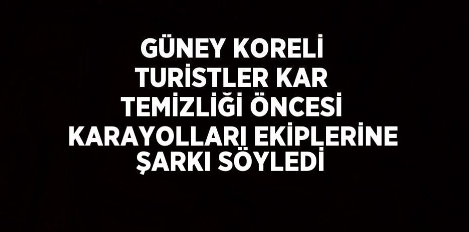 GÜNEY KORELİ TURİSTLER KAR TEMİZLİĞİ ÖNCESİ KARAYOLLARI EKİPLERİNE ŞARKI SÖYLEDİ