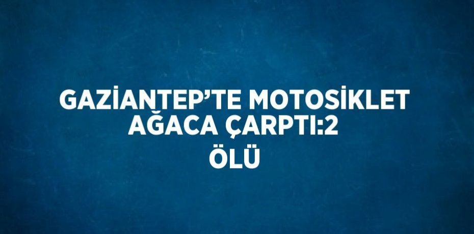 GAZİANTEP’TE MOTOSİKLET AĞACA ÇARPTI:2 ÖLÜ