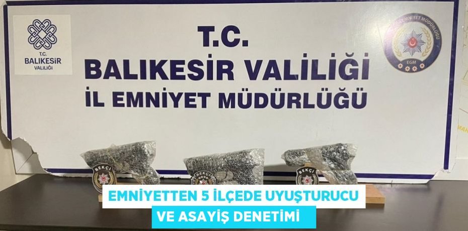 Emniyetten 5 ilçede uyuşturucu ve asayiş denetimi  