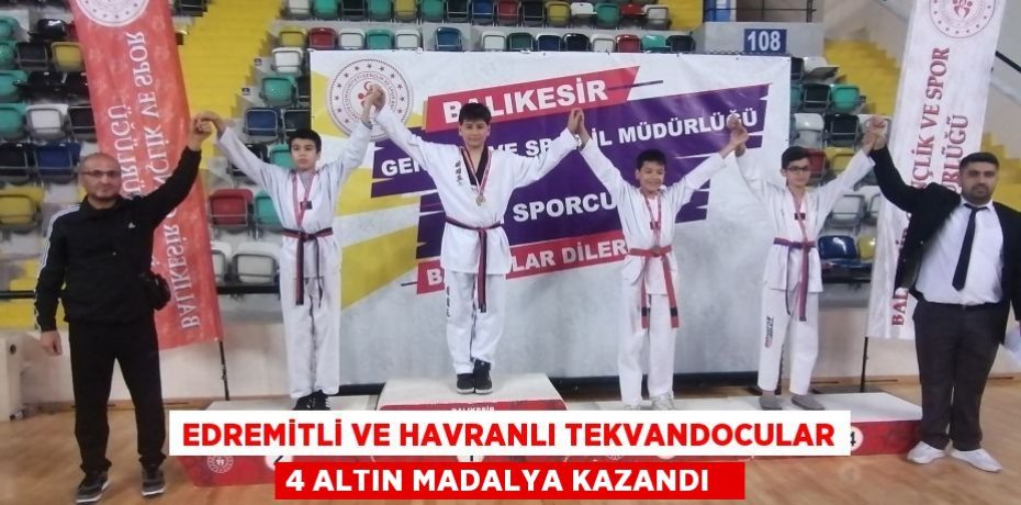 Edremitli ve Havranlı tekvandocular 4 altın madalya kazandı  
