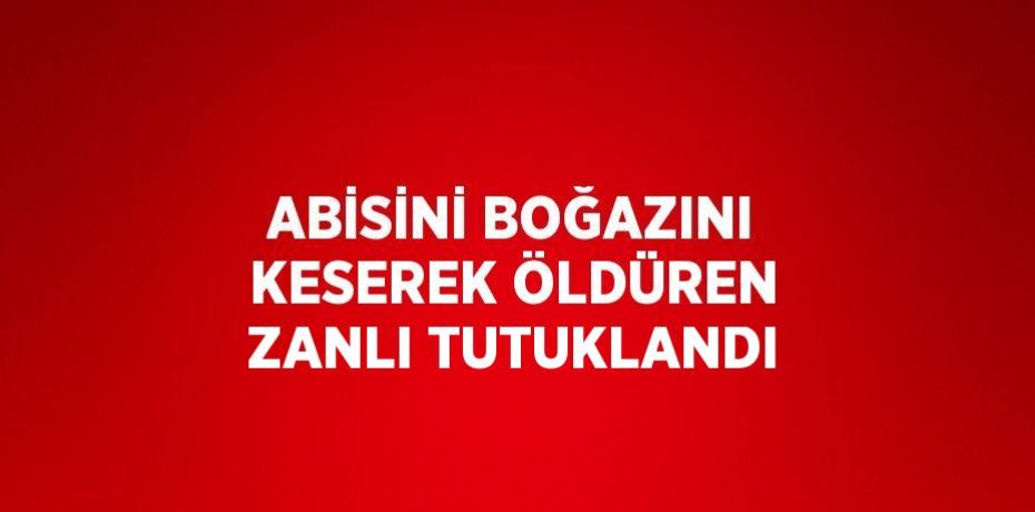ABİSİNİ BOĞAZINI KESEREK ÖLDÜREN ZANLI TUTUKLANDI