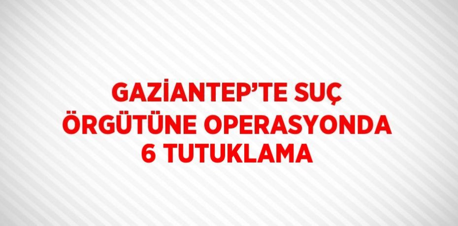GAZİANTEP’TE SUÇ ÖRGÜTÜNE OPERASYONDA 6 TUTUKLAMA