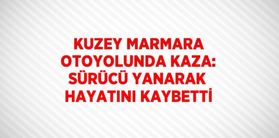 KUZEY MARMARA OTOYOLUNDA KAZA: SÜRÜCÜ YANARAK HAYATINI KAYBETTİ