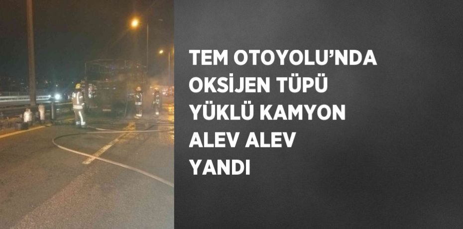TEM OTOYOLU’NDA OKSİJEN TÜPÜ YÜKLÜ KAMYON ALEV ALEV YANDI