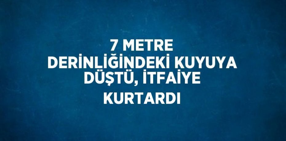 7 METRE DERİNLİĞİNDEKİ KUYUYA DÜŞTÜ, İTFAİYE KURTARDI
