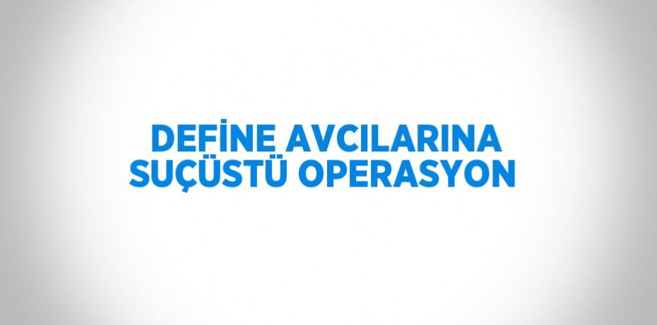 DEFİNE AVCILARINA SUÇÜSTÜ OPERASYON