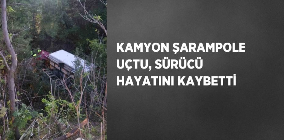 KAMYON ŞARAMPOLE UÇTU, SÜRÜCÜ HAYATINI KAYBETTİ