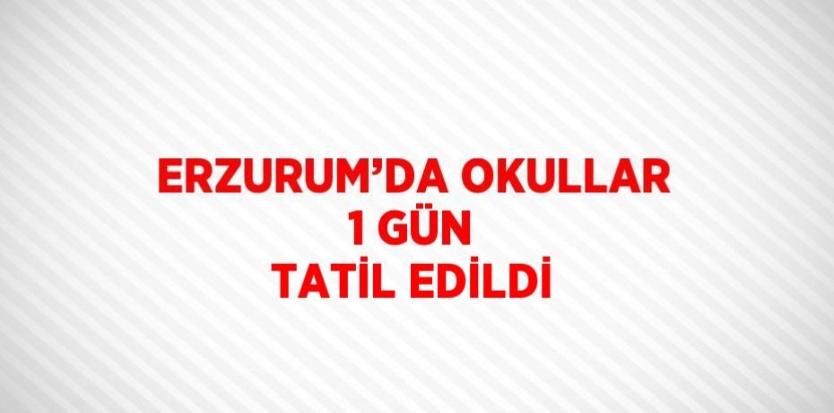 ERZURUM’DA OKULLAR 1 GÜN TATİL EDİLDİ