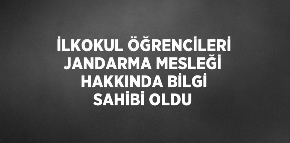 İLKOKUL ÖĞRENCİLERİ JANDARMA MESLEĞİ HAKKINDA BİLGİ SAHİBİ OLDU