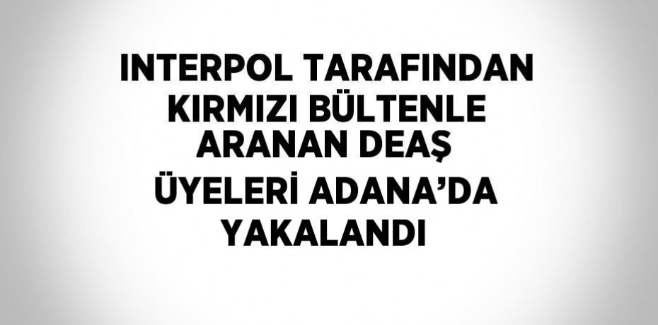 INTERPOL TARAFINDAN KIRMIZI BÜLTENLE ARANAN DEAŞ ÜYELERİ ADANA’DA YAKALANDI