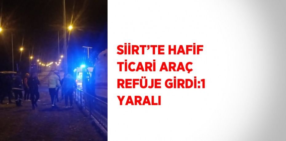 SİİRT’TE HAFİF TİCARİ ARAÇ REFÜJE GİRDİ:1 YARALI