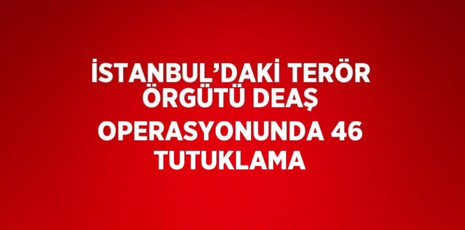İSTANBUL’DAKİ TERÖR ÖRGÜTÜ DEAŞ OPERASYONUNDA 46 TUTUKLAMA