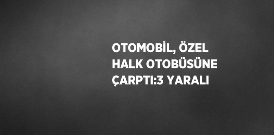 OTOMOBİL, ÖZEL HALK OTOBÜSÜNE ÇARPTI:3 YARALI