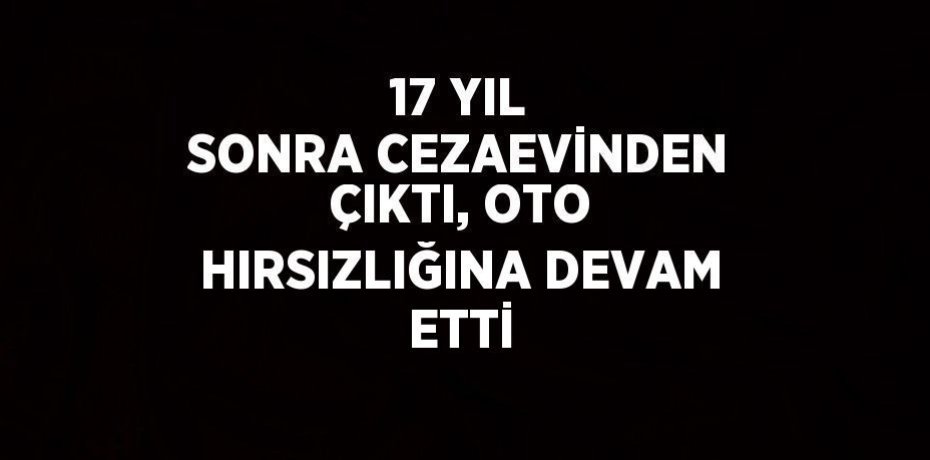 17 YIL SONRA CEZAEVİNDEN ÇIKTI, OTO HIRSIZLIĞINA DEVAM ETTİ