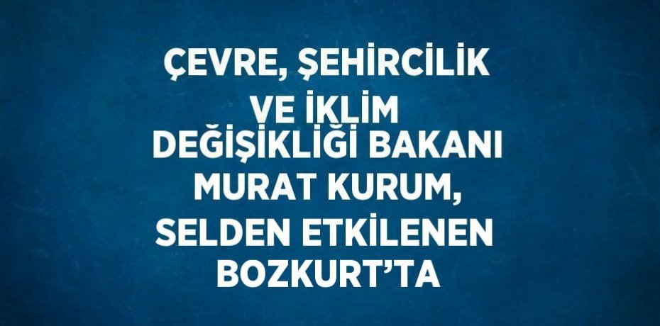 ÇEVRE, ŞEHİRCİLİK VE İKLİM DEĞİŞİKLİĞİ BAKANI MURAT KURUM, SELDEN ETKİLENEN BOZKURT’TA