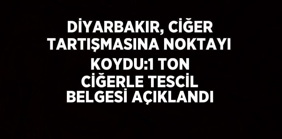 DİYARBAKIR, CİĞER TARTIŞMASINA NOKTAYI KOYDU:1 TON CİĞERLE TESCİL BELGESİ AÇIKLANDI