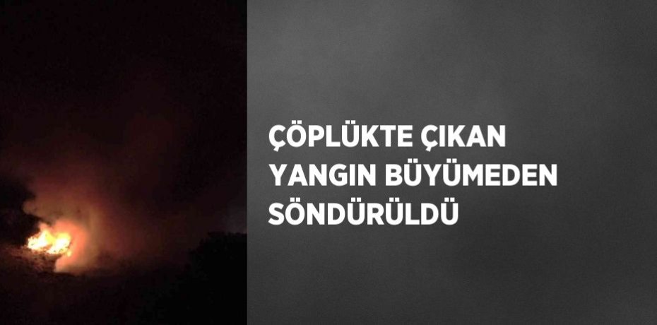 ÇÖPLÜKTE ÇIKAN YANGIN BÜYÜMEDEN SÖNDÜRÜLDÜ