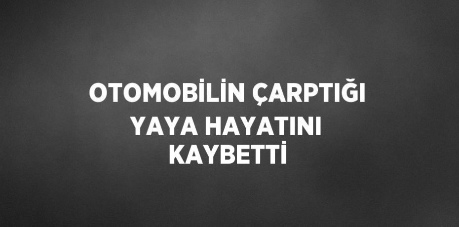 OTOMOBİLİN ÇARPTIĞI YAYA HAYATINI KAYBETTİ