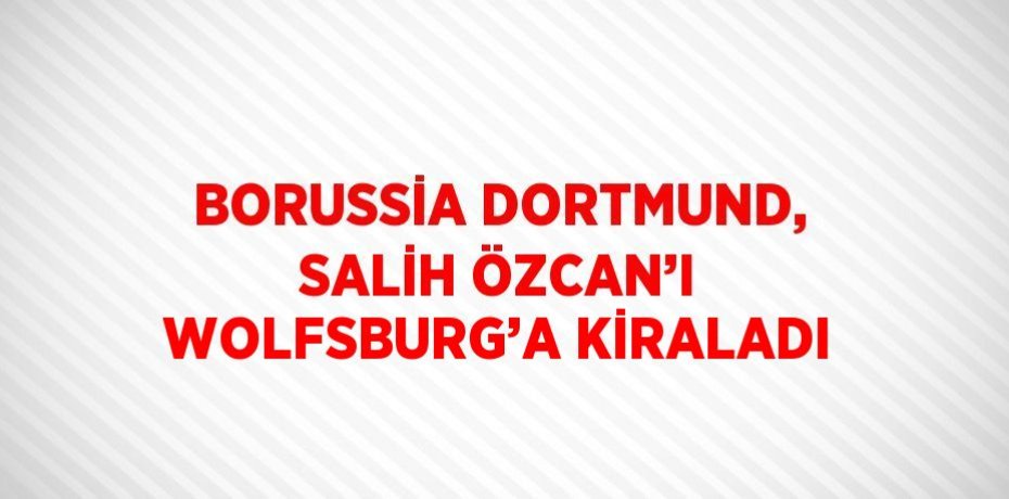 BORUSSİA DORTMUND, SALİH ÖZCAN’I WOLFSBURG’A KİRALADI