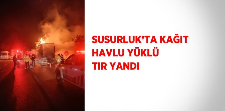 SUSURLUK’TA KAĞIT HAVLU YÜKLÜ TIR YANDI