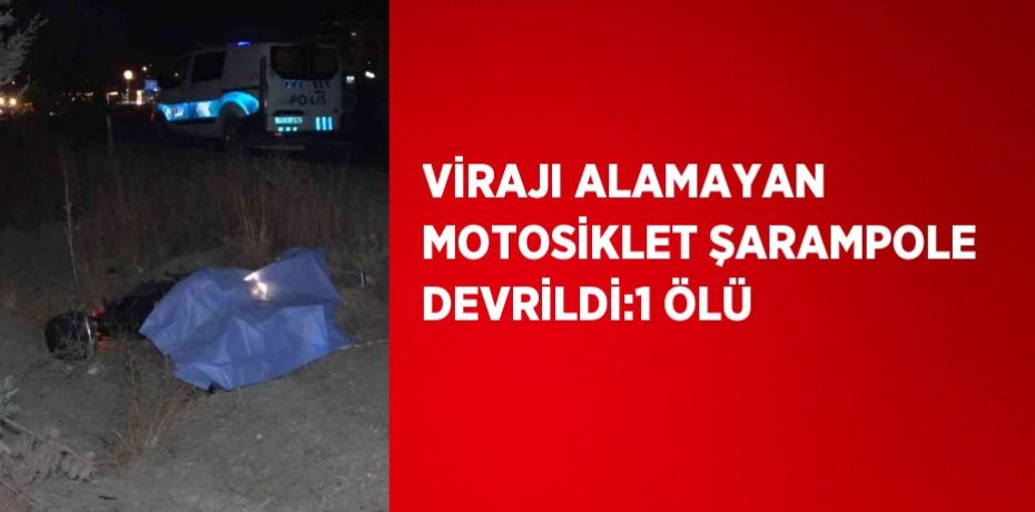 VİRAJI ALAMAYAN MOTOSİKLET ŞARAMPOLE DEVRİLDİ:1 ÖLÜ