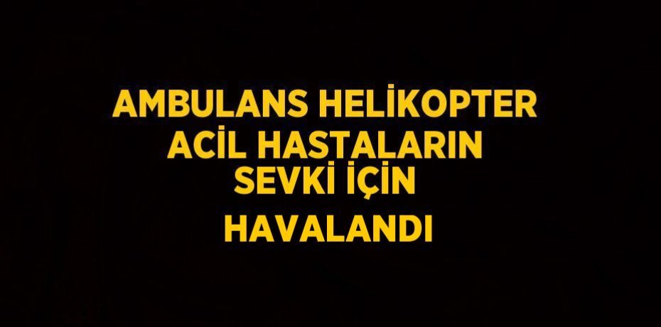 AMBULANS HELİKOPTER ACİL HASTALARIN SEVKİ İÇİN HAVALANDI