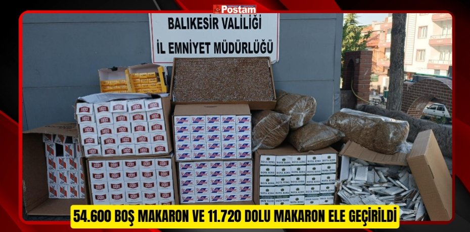 Bigadiç'te Kaçak Tütün Operasyonu: 54.600 Boş Makaron ve 11.720 Dolu Makaron Ele Geçirildi