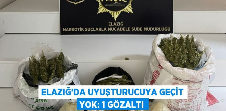 Elazığ’da uyuşturucuya geçit yok: 1 gözaltı