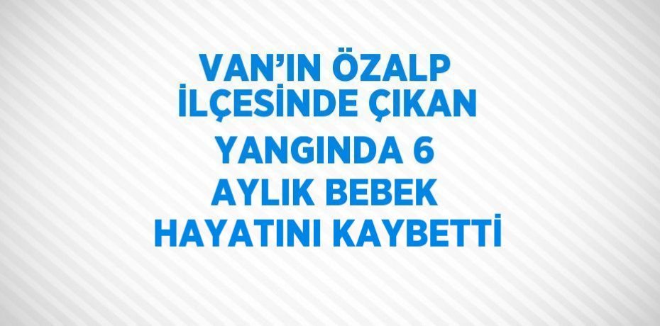VAN’IN ÖZALP İLÇESİNDE ÇIKAN YANGINDA 6 AYLIK BEBEK HAYATINI KAYBETTİ