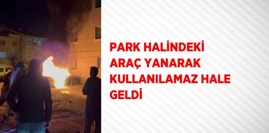 PARK HALİNDEKİ ARAÇ YANARAK KULLANILAMAZ HALE GELDİ