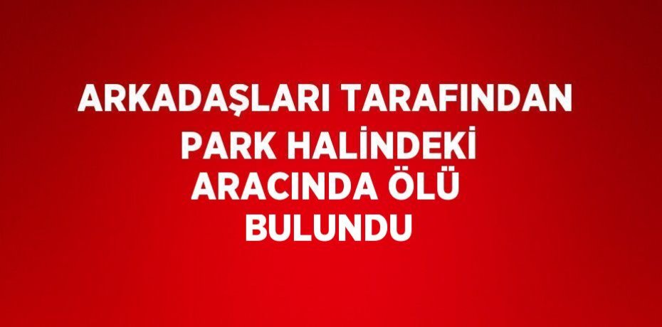 ARKADAŞLARI TARAFINDAN PARK HALİNDEKİ ARACINDA ÖLÜ BULUNDU