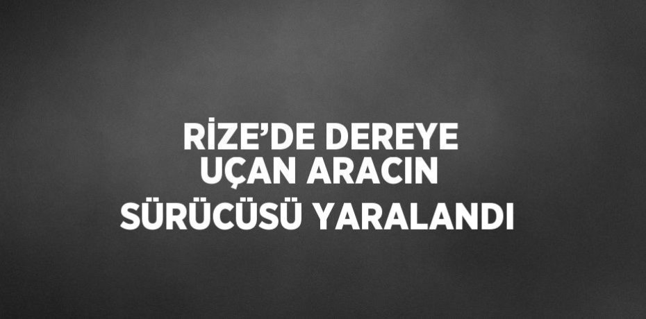 RİZE’DE DEREYE UÇAN ARACIN SÜRÜCÜSÜ YARALANDI